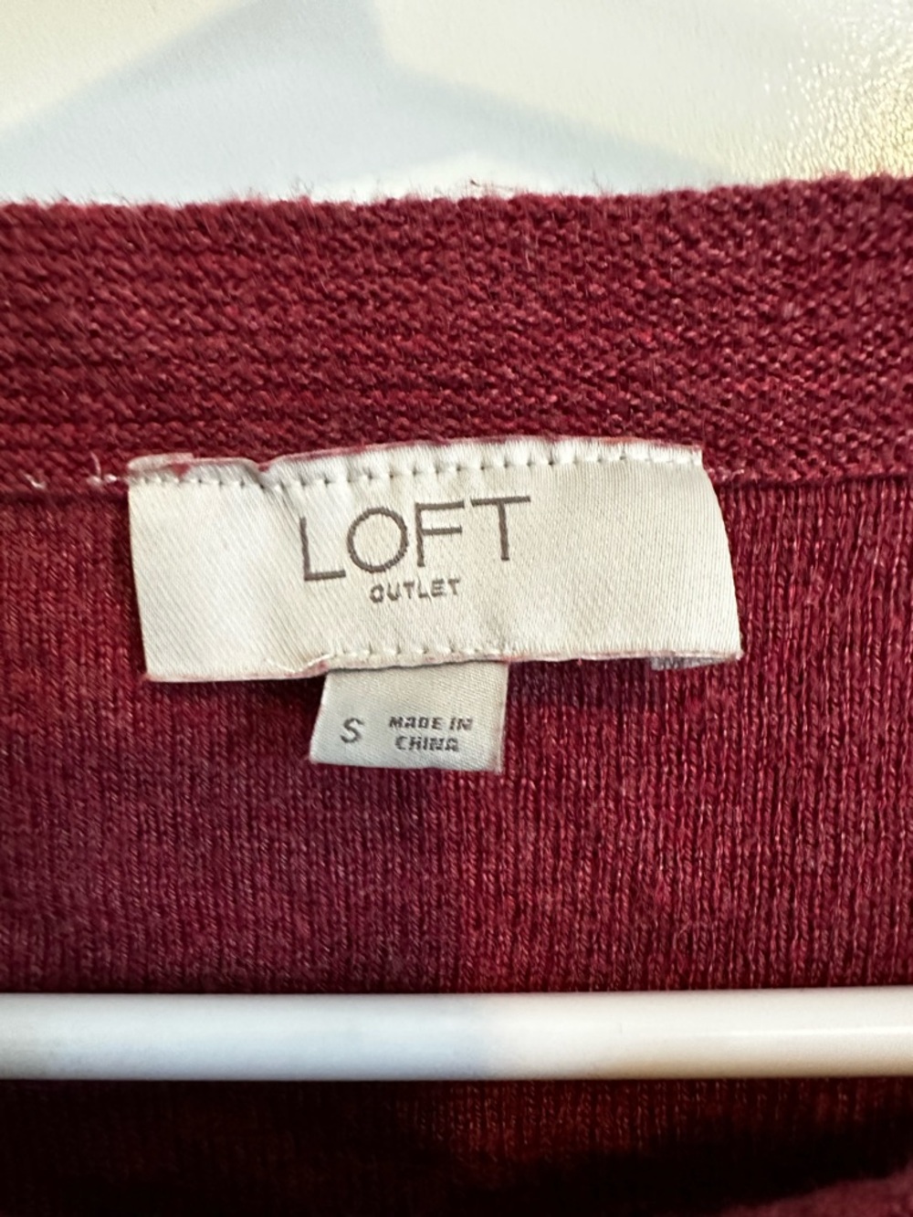 LOFT Outlet Raspberry Knit Sweater - Picture 3 of 5